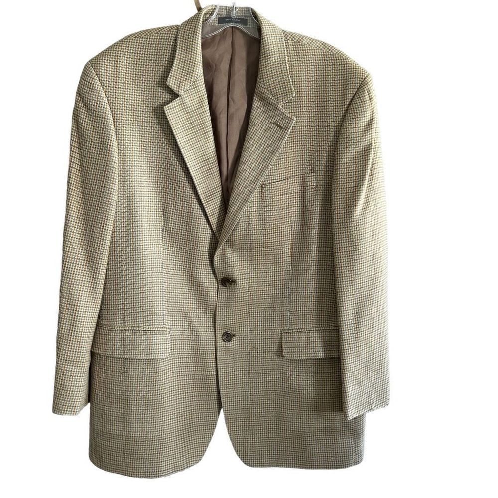Lauren Ralph Lauren suit jacket blazer‎ size 42R 100% silk houndstooth pattern